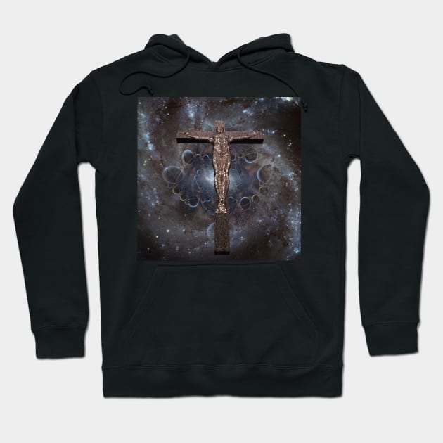 Crucified cyborg in space Hoodie by rolffimages